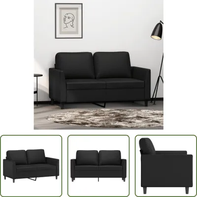 Zdjęcie produktu dla The Living Store sofa 2-osobowa czarna 120 cm imitacja skóry