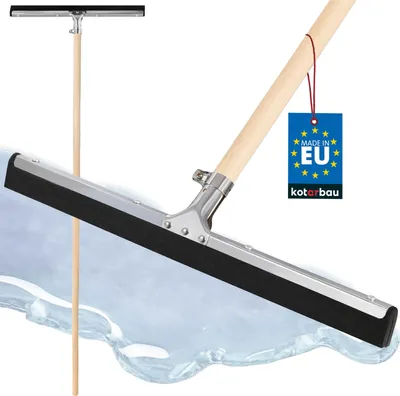 Image de KOTARBAU® Raclette Sol Acier 45 cm avec Manche en Bois 150 cm Balai Raclette Sol Caoutchouc Balai Mousse Intérieur Extérieur