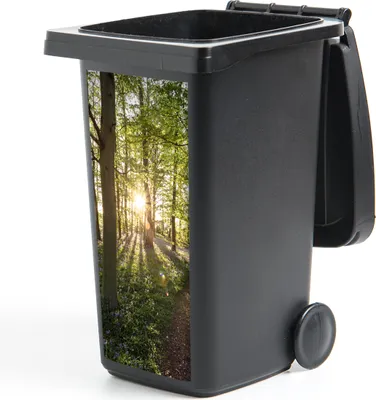 Produktbild von MuchoWow® Mülltonnenaufkleber Wald - Baum - Sonne 44x98 cm - Containeraufkleber - Aufkleber - Mülltonnen-Aufkleber