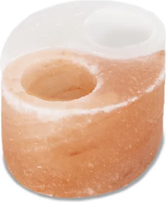 Produktbild von Salzkerzenständer Yin-Yang 2er Set für Teelichter, Weiß Rosa, je ca. 10 x 6 cm