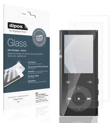 Produktbild von 2x Schutzfolie für PlayerPure A9 matt - Anti-Shock 9H Folie dipos Glass Kunststoffglas