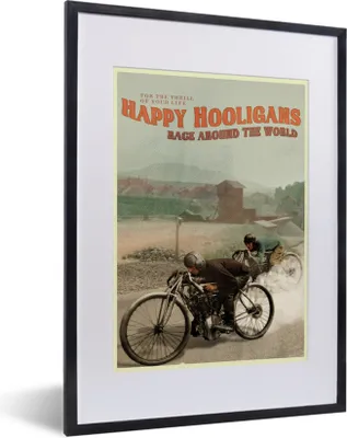 Produktbild von MuchoWow® MuchoWow® Gerahmtes Poster Mancave - Motorrad - Vintage - Zitat 30x40 cm - Poster mit zchwarzem Bilderrahmen - Wandposter Schlafzimmer