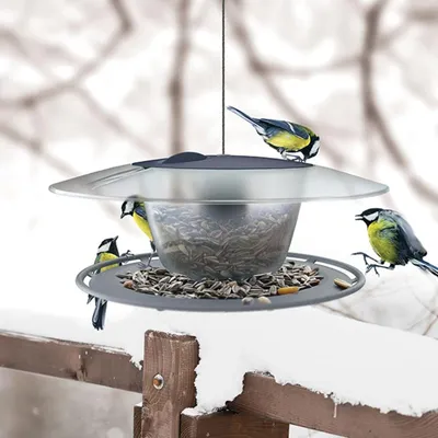 Image de KOTARBAU® Mangeoire Oiseaux Extérieur à Suspendre Plastique 30x12,2 cm Mangeoire Oiseaux a Suspendre Durable Résistante Intempéries avec Câble Acier