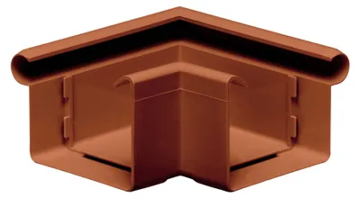 Produktbild von INEFA Rinnenwinkel 90 Grad kastenförmig Außenwinkel, PVC NW68 / 68mm Braun Wulst außen, Verbindungsstück Dachrinnenzubehör,  Germany