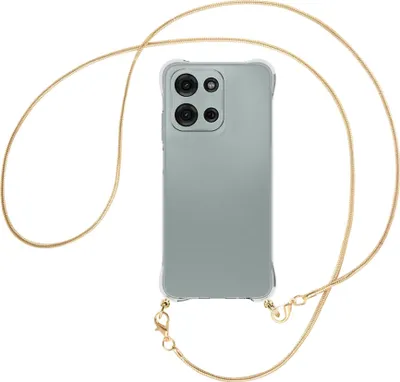 Produktbild von Handykette Backcover-Schutzhülle mit Band (Metall goldfarben) für Motorola Moto G Play 4G (2025) - goldfarbene Snake-Kette