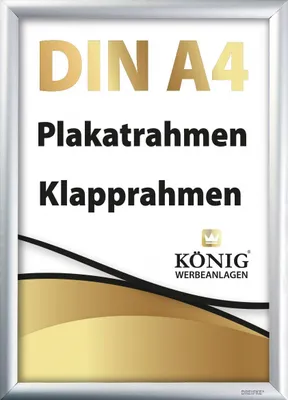 Produktbild von Aluminium Klapprahmen DIN A4 | silber eloxiert | wetterfest | entspiegelt