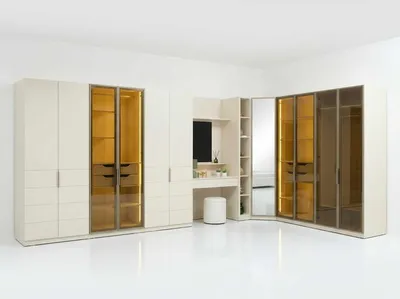 Immagine prodotto di Set di armadi beige, design moderno, lussuoso, sistema di armadi ad angolo