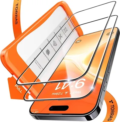 Zdjęcie produktu dla TORRAS iPhone 16 Plus szkło pancerne folia ochronna 9H+ 2 szt