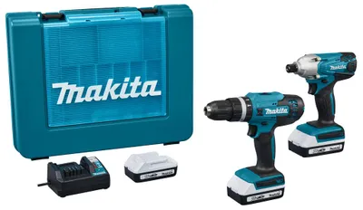 Produktbild von Makita DK18922A01 Satz Schlagbohrmaschinen 18V 3 Batterien 2,0 Ah Koffer