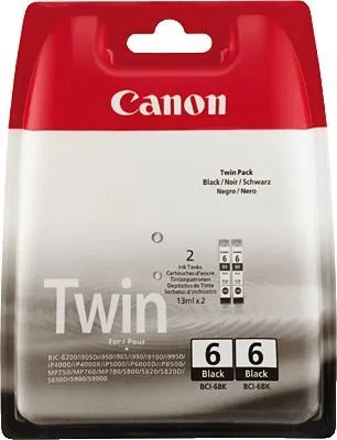 Produktbild von Canon BCI-6B Twin, Schwarz, Tinte auf Pigmentbasis, 2 Stück(e), Multipack