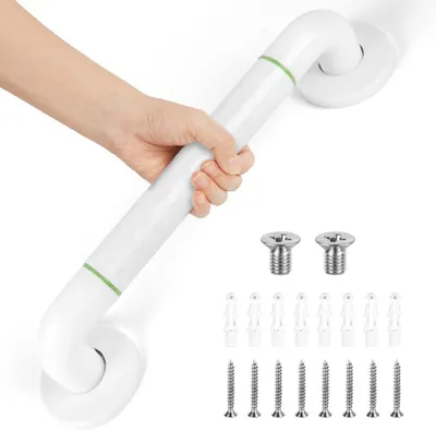 Imagen del producto de Barra de apoyo de acero inoxidable, 40 cm, con agarre antideslizante, para ducha y baño