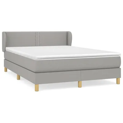 Produktbild von vidaXL Boxspringbett mit Matratze Hellgrau 140x200 cm Stoff