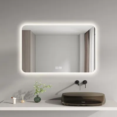 Produktbild von Badspiegel mit Beleuchtung, Rechteck 75cm*120cm, Lichtspiegel 3 Lichtfarbe einstellbar, Beschlagfrei, Wandspiegel mit Touch für Badezimmer 【JMAA75542】