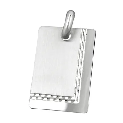 Produktbild von Anhänger Gravurplatte matt glänzend diamantiert Silber 925 silber 30x20mm