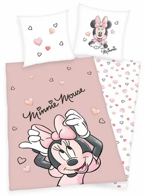 Produktbild von Disney Minnie Mouse- Bettwäsche 135x200 80x80 cm - Baumwolle