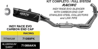 Produktbild von ARROW Indy Race EVO komplette schwarze Aluminium-Rennabgasanlage für Yamaha TRACER 9