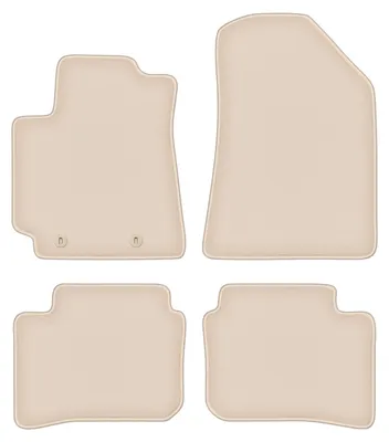 Produktbild von DURBAN Beige Velours-Fußmatten-Set für Hyundai i10 III Schrägheck (2019-)