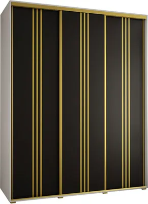 Produktbild von MEBLE KRYSPOL Davos 6 Schrank, drei Türen - 235,2x190x60 cm - Weiß Schwarz Gold