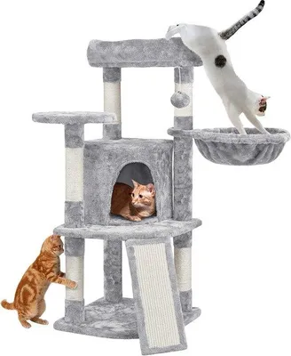 Image de Arbre à chat - Arbre à chat robuste avec maisonnette - 107 cm