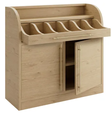 Produktbild von LEA | Besteckschrank | B:H 110 x 105 cm | Eiche | 2xTür + 2xBöden | Soft-Close