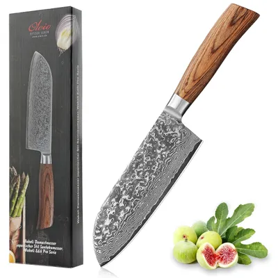 Obrázok produktu pre Santoku nôž s dĺžkou 17 cm a rukoväťou z dreva Pakka