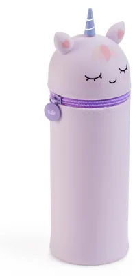 Image de Back2Fun - Étui à crayons 2 en 1, extensible, en silicone souple, avec fermeture éclair