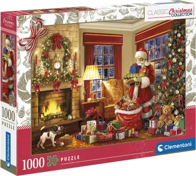 Produktbild von CLEMENTONI Puzzle 1000 Weihnachten Der Besuch des Weihnachtsmanns 81497