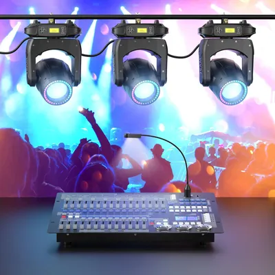 Produktbild von DMX512 Controller - 1024‑Kanal Konsole - Mit Flightcase - Für Moving Head & PAR Scheinwerfer - 90–240 V Netzbetrieb - Bühne & DJ