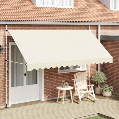Obrázok produktu pre vidaXL ručne ovládaná výsuvná markíza 400 cm krémovo biela