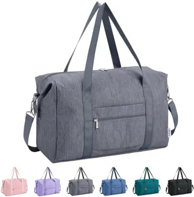 Produktbild von PolkaHome® Faltbare Kabinentasche – Leicht & Wasserabweisend – 20 L, Handgepäck, Grau