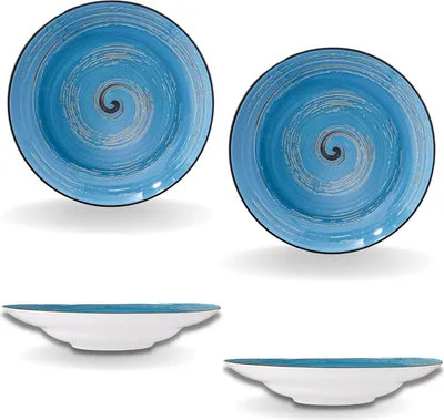 Produktbild von Wilmax Tiefer Teller 25,5 cm 350 ml Blau Porzellan 2er Set WL-669627/A2