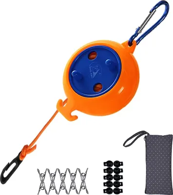 Produktbild von Ausziehbare Wäscheleine, tragbar, 8 m, ideal für Camping, Reisen und Outdoor-Aktivitäten wie Bad, Wäsche, Garten oder unterwegs