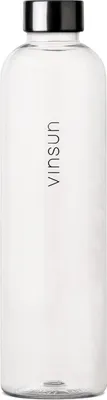 Produktbild von Vinsun Trinkflasche 1L transparent - wiederverwendbar, Kohlensäure geeignet, BPA frei, Tritan Leichte Wasser Flasche für Sport, Outdoor, Schule, Uni,