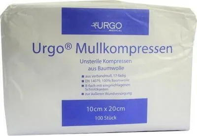 Produktbild von Urgo Mullkompressen 10x20 cm unsteril 8fach 100 St