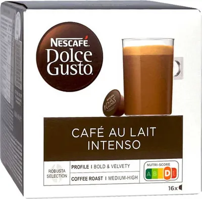 Zdjęcie produktu dla Nescafé Dolce Gusto Café au lait intenso, Kapsułka kawy, Cafe au lait, Dolce Gusto, 16 kub., Wielobarwny, Nescafé