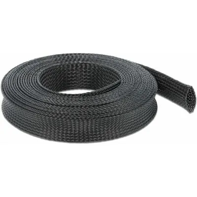 Produktbild von DeLOCK Geflechtschlauch dehnbar 10 m x 25 mm schwarz, Geflochtener Schlauch, Polyester, Schwarz, 1 Stück(e)