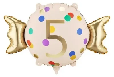 Obrázok produktu pre Fóliová balónik „Cukierek“ 5, 61 x 37 cm – PartyDeco