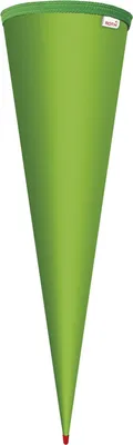 Produktbild von Schultüten-Rohling zum Basteln grün - 70 cm rund - mit Rot(h)-Spitze ohne Verschluss