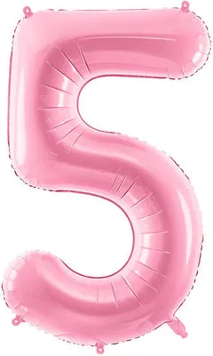 Produktbild von Folienballon Zahl „5“, 86cm, rosa
