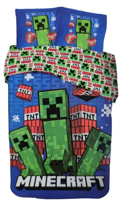 Produktbild von Minecraft Creeper TNT Bettwäsche Set 2 tlg 135 x 200 cm 100% Baumwolle