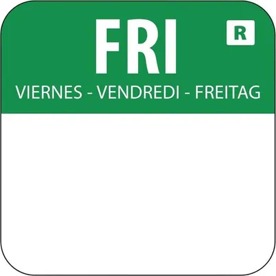 Produktbild von Vogue Lebensmitteletiketten Freitag Grün (1000 Stück)