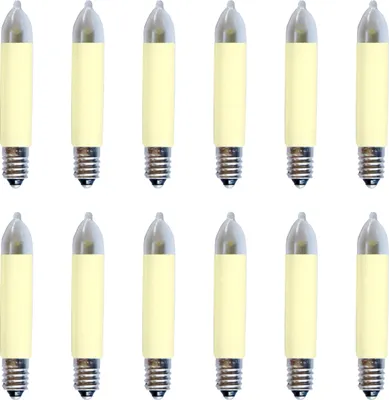 Produktbild von 12 Stück LED Kleinschaftkerze 8 - 55 V  / 0,1 - 0,2 W - warmweiss - für INNEN