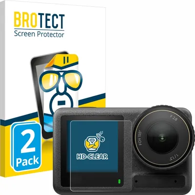 Produktbild von 2x Für DJI Osmo Action 4 (Vorderes Display) Schutzfolie BROTECT Displayschutz Display Schutz Folie Klar Transparent