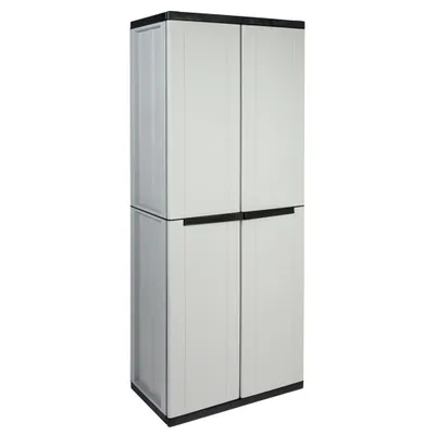 Produktbild von Kreher Kunststoffschrank 'J-LINE' mit 3 Einlegeböden in Schwarz/Grau