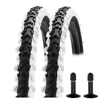 Produktbild von 2 Stück Kenda MTB Reifen schwarz/weiß 24x1.95 (50-507) mit 2 x AV 24 Schläuche