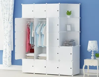Produktbild von Rebiko Großer MODULAR-Kleiderschrank, weiß, geräumig, XXL-Garderobenschrank