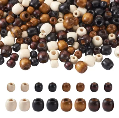 Holzkugeln Fassform 4 Farben 240 Stück für Makramee