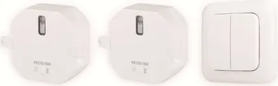 Produktbild von Smartwares SH4-99562 Funk-Wandschalter-Set, Dimmer & Schalter, 30 m, Montierbar, Tasten, Kabellos, Weiß, 433.92 MHz
