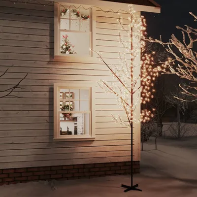 Zdjęcie produktu dla The Living Store Drzewo LED z kwiatami wiśni Ciepła biel 672 diody LED 400 cm