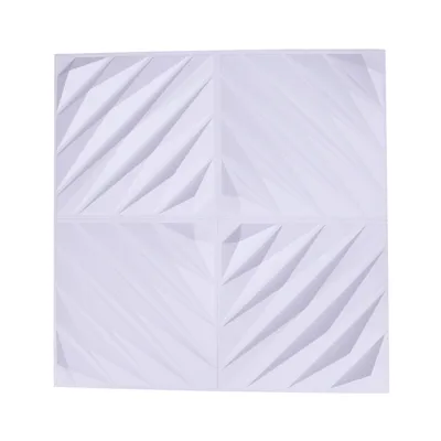 Obrázek produktu pro balení 12 3D nástěnných panelů s bílým diamantovým vzorem Stropní panely 50 * 50 cm matné, bílé